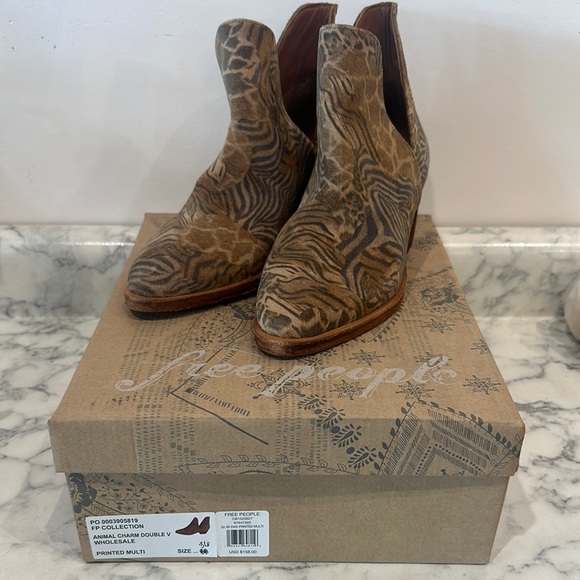 Free People Printed Multi Ankle Boots - Picture 1 of 5
